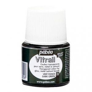 Farba witrażowa do szkła Pebeo Vitrail 45ml, Zielona/35 Dark Green transparentna